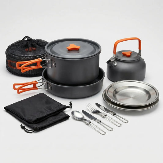 16-Piece Nesting Camping Cookware Set - Camprova