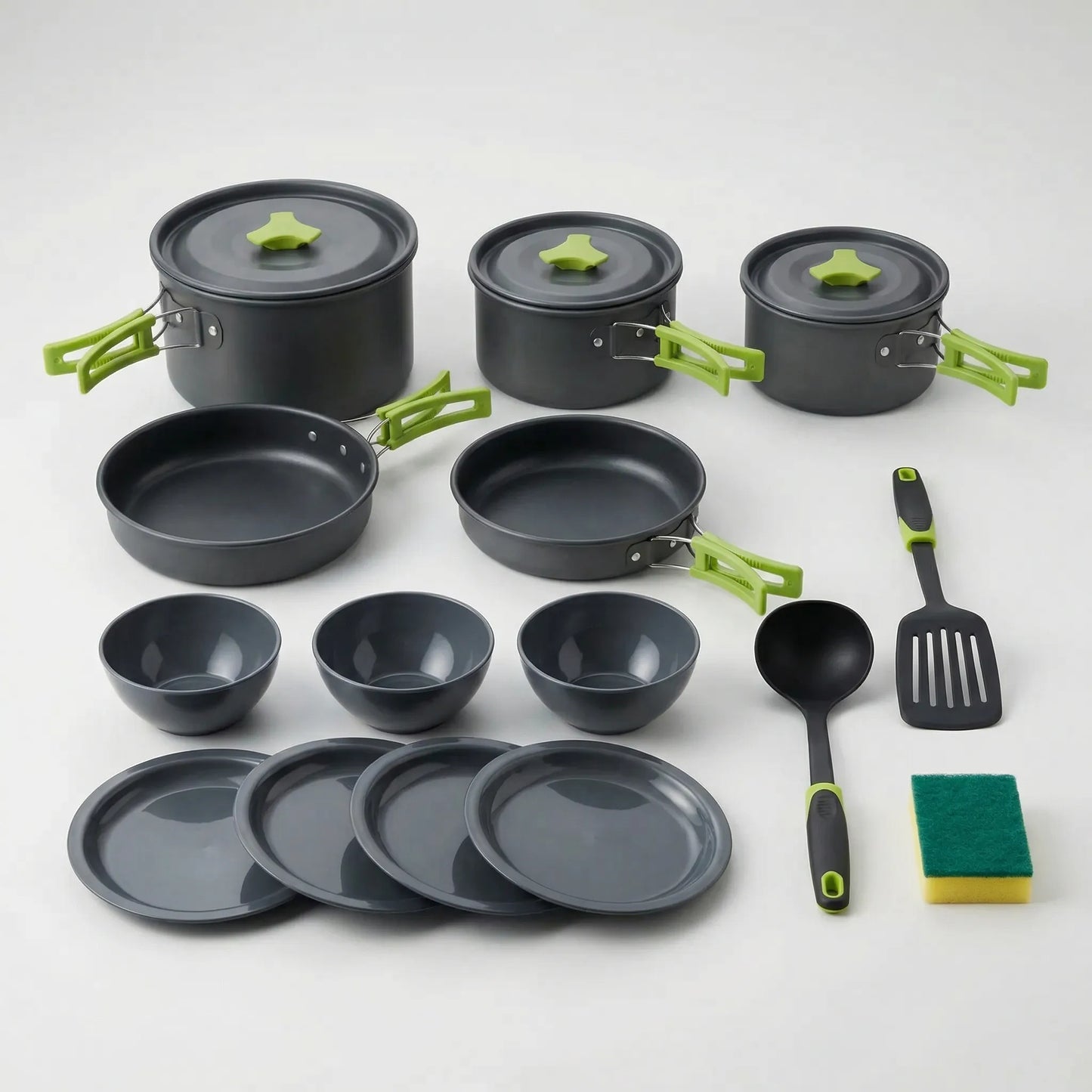 16-Piece Nesting Camping Cookware Set - Camprova