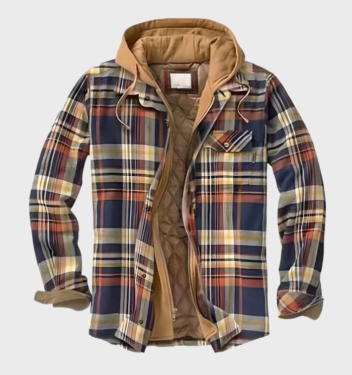 Warme herenjas met patroon en capuchon – HeatStyle