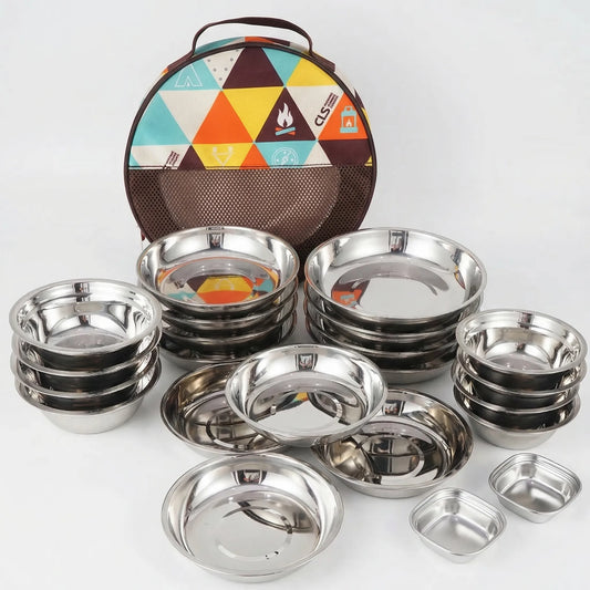 22-Piece Portable Outdoor Tableware Set - Campwell