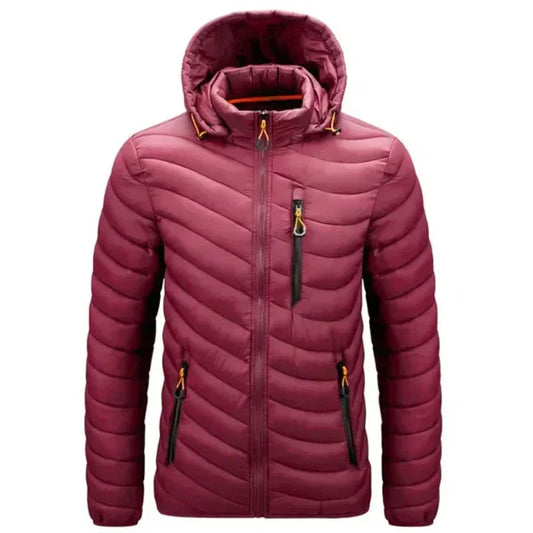 Waterafstotend heren donsjack met afneembare capuchon – Alaric