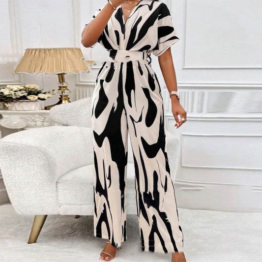 Zomerse Jumpsuit met V-Hals en Print – Noemi