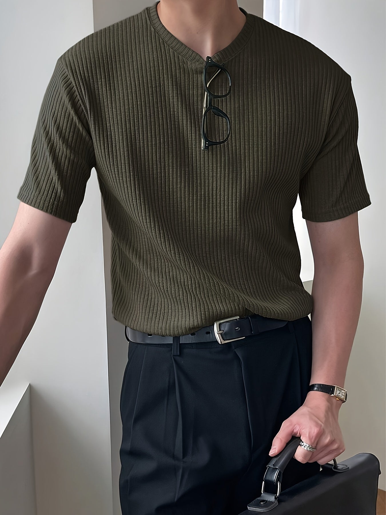 Luchtig Groen Heren T-shirt - Milan