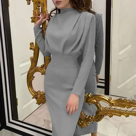 Bodycon Midi Jurk met Turtleneck – Valeria