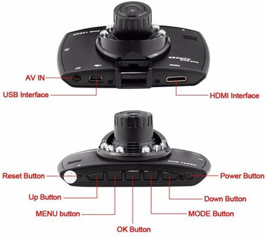 Dual Lens Auto Dashcam G30 2.7" LCD Full HD 1080P met G-Sensor