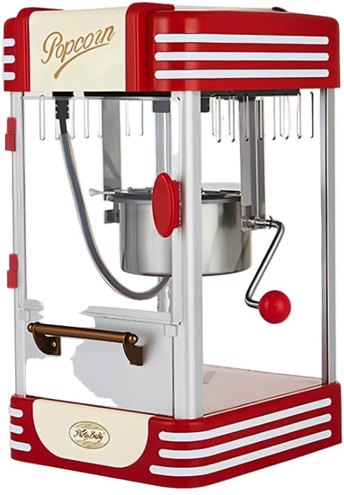 Retro Rode Elektrische Tafel Popcornmachine met Timer - Calvano