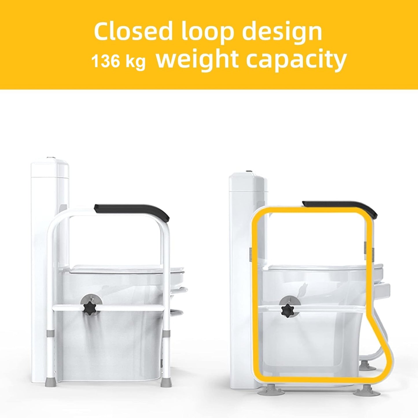 Verstelbaar Toilet Veiligheidsframe en Handgrepen – Senvara