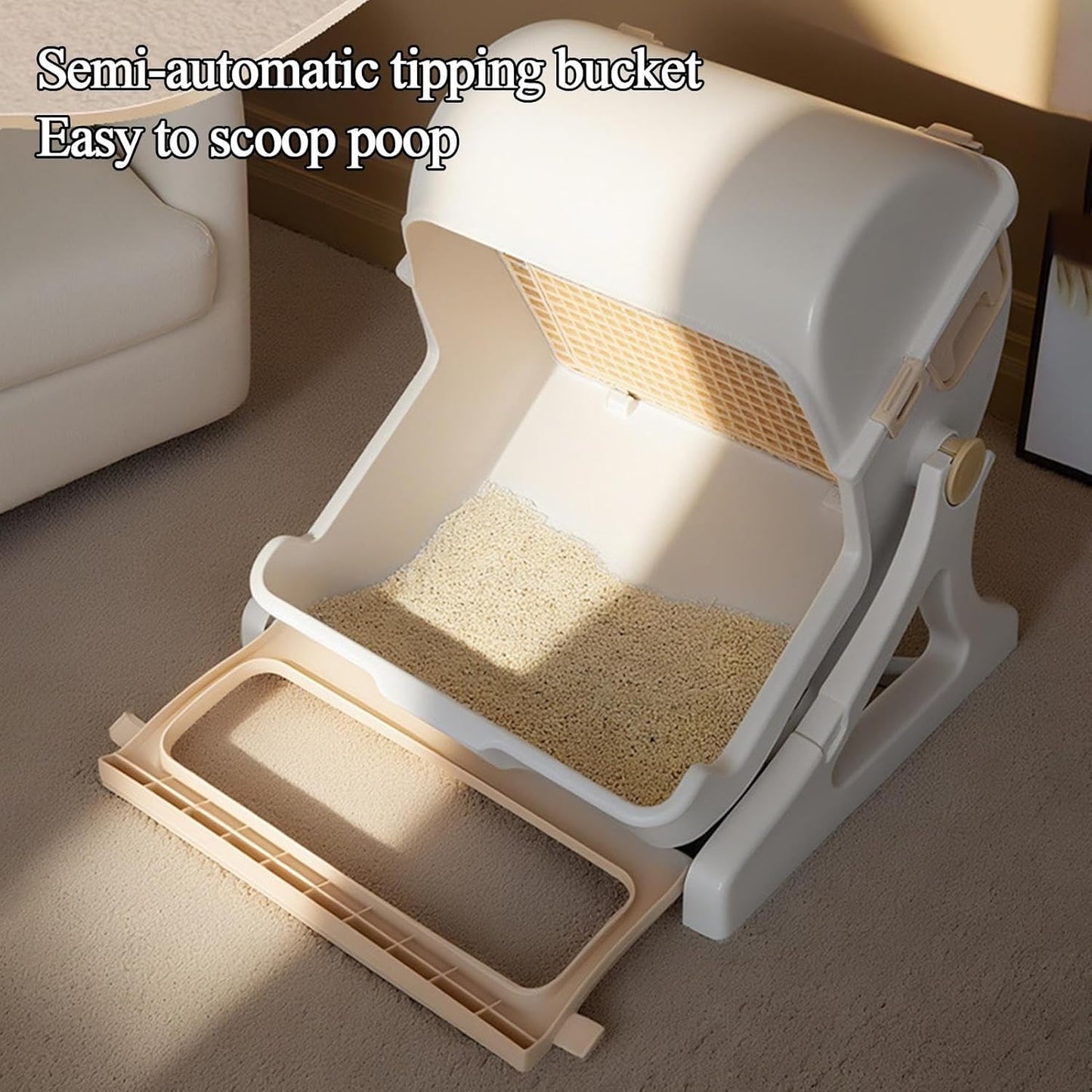 Automatische Geurloze Kattenbak met Open-Top Ontwerp – Felvora