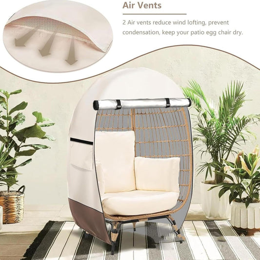 Waterdichte Eivorm Stoel Cover met Dubbele Rits – Solara