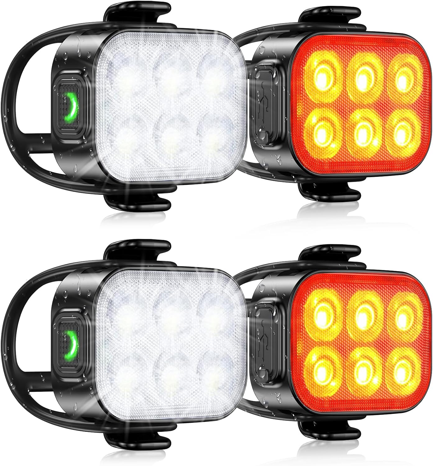 Ultra Slank USB Oplaadbare Fietsverlichting Set met 4+6 Modi – SlimBeam