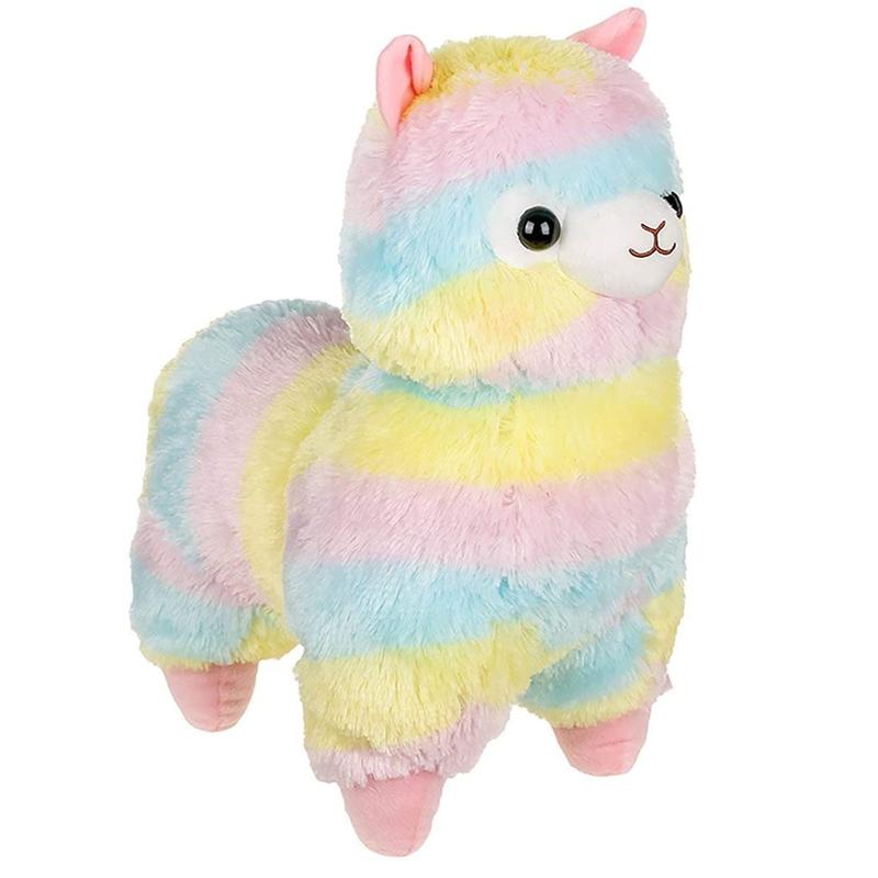 Zacht pluchen regenboog-alpaca knuffeldier voor baby's & peuters