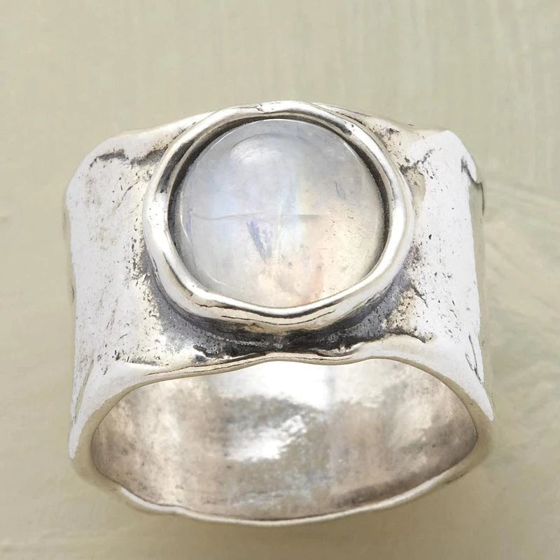 Zilveren Ring met Maansteen - Lyra