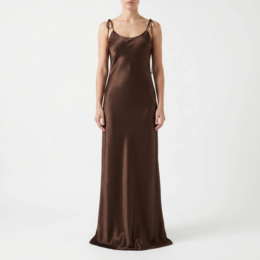 Backless Floor-Length Slip Dress - Opal