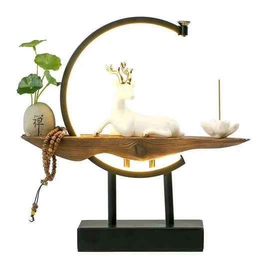 Witte Hert Wierookbrander Lamp - SereneStag
