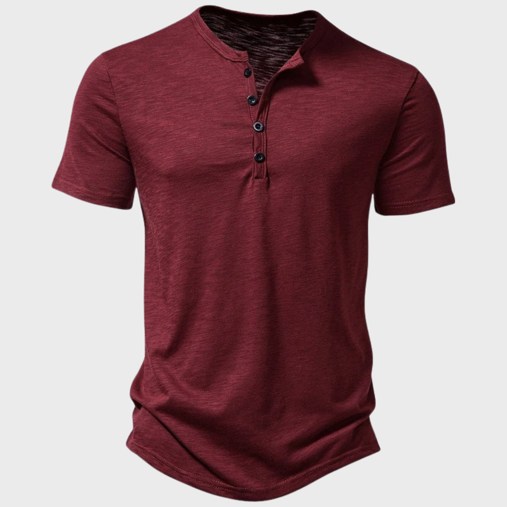 Casual Heren T-Shirt met Henley-Kraag - Cody