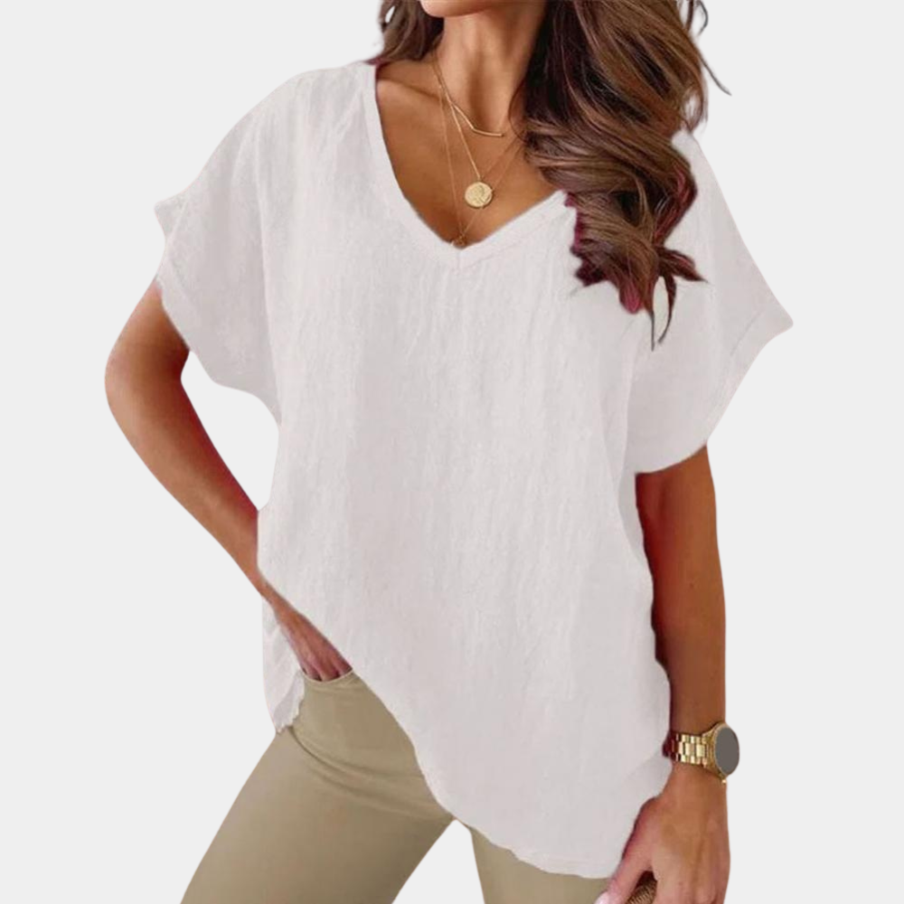 Casual Dames T-Shirt Met V-Hals – Yuna