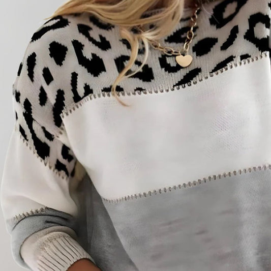 Lilly - Warme Panterprint Trui voor Dames