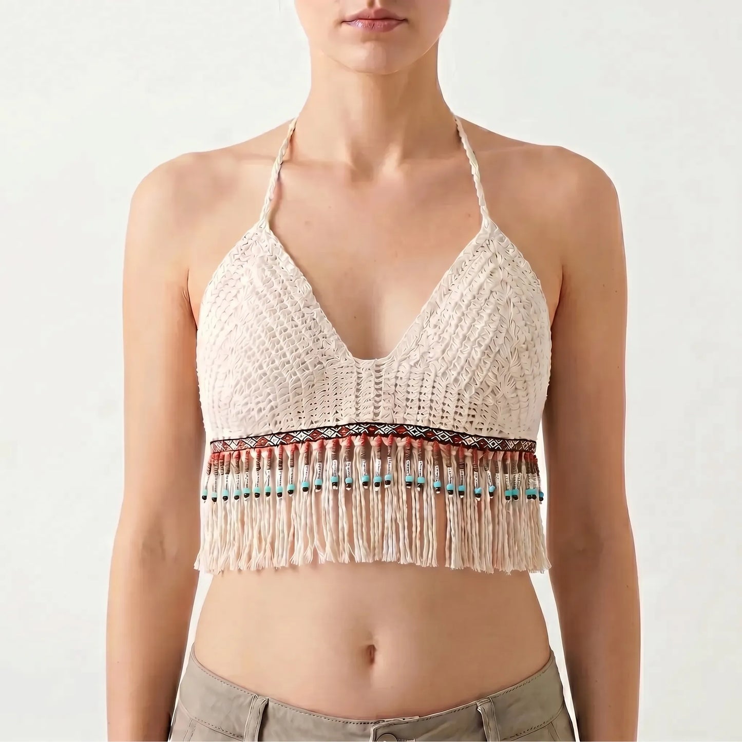 Crochet Halter Crop Top - Jane