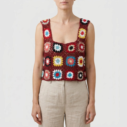 Crochet Sleeveless Crop Top - Silvia
