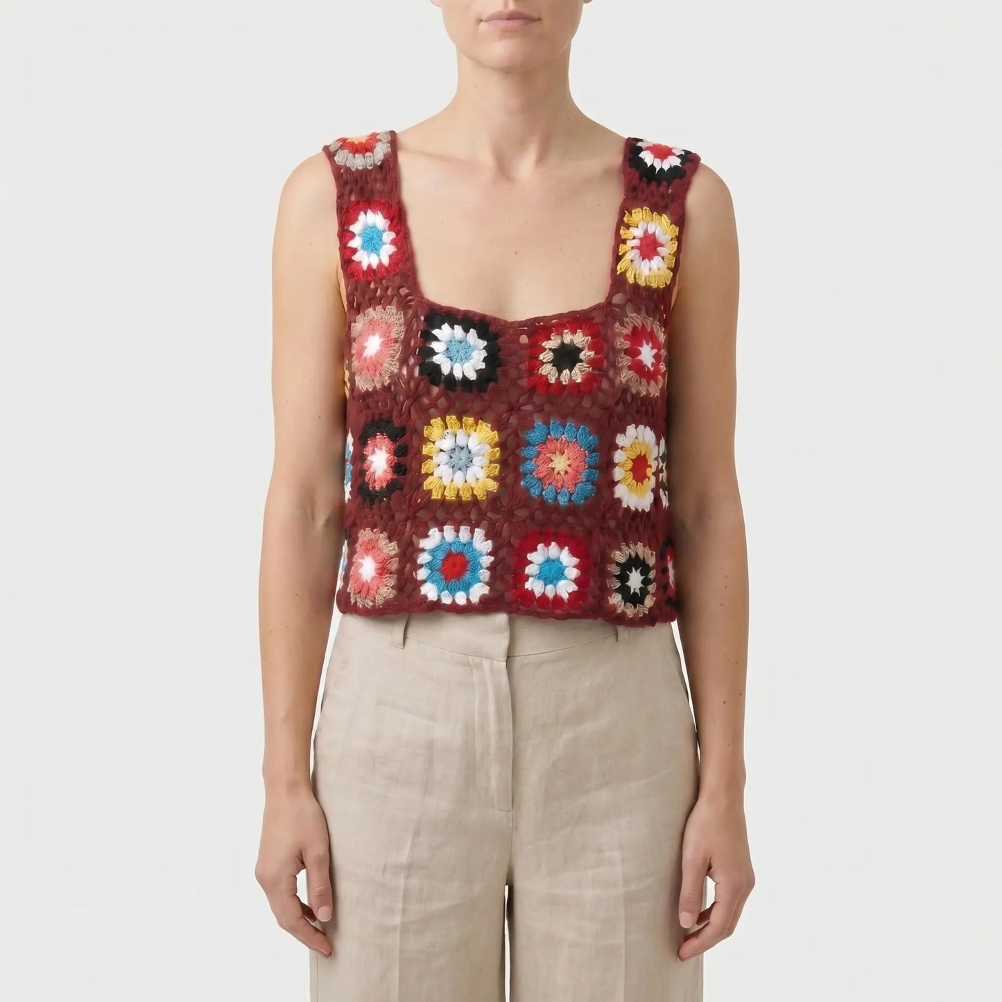 Crochet Sleeveless Crop Top - Silvia