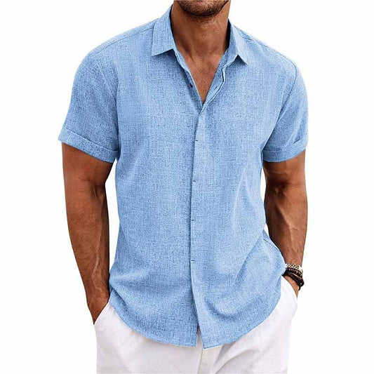 Linnen Heren Overhemd met Retro Look – Vintaro