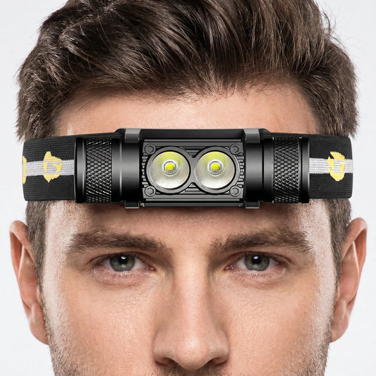 Dual-LED Rechargeable Head Torch - Blazefront