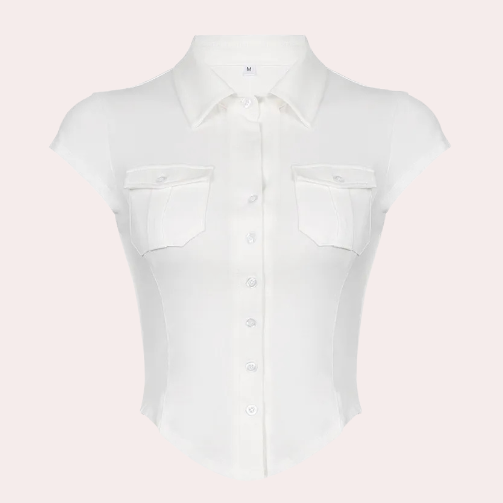 Veelzijdige Witte Dames Blouse - Nova