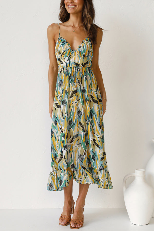 Luchtige maxi zomerjurk met taille-snede – Mira
