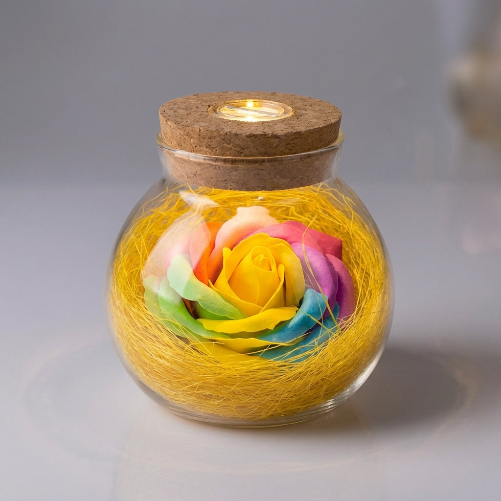 LED Rose Jar Lamp - Roseluxe