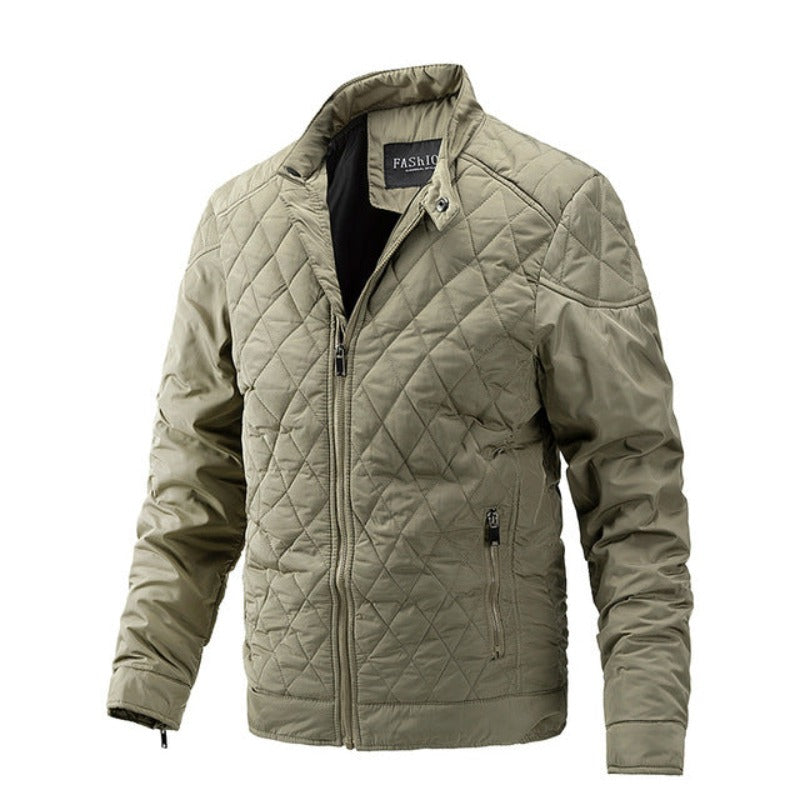 Casual heren herfstjack met diamantpatroon – Max