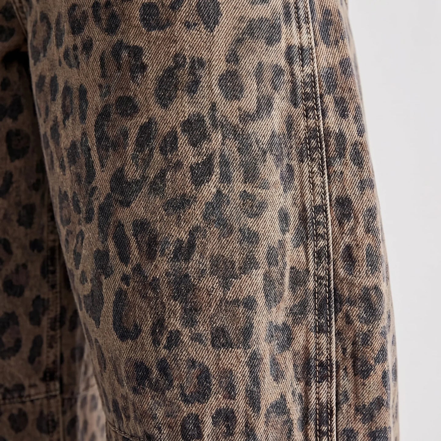 Leopard Print Barrel Jeans - Frances