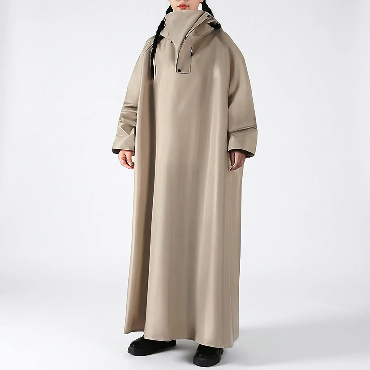 Long Hooded Riding Rain Jacket - Drizlecape