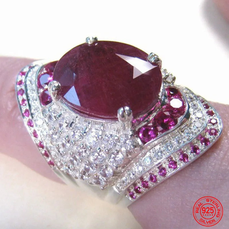 Zilveren Ring met Robijn – Seraphine