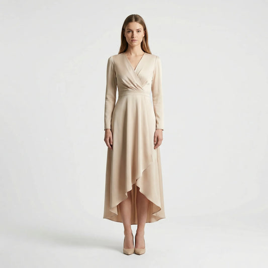 Midi Kleid Mit V Ausschnitt - Marleen