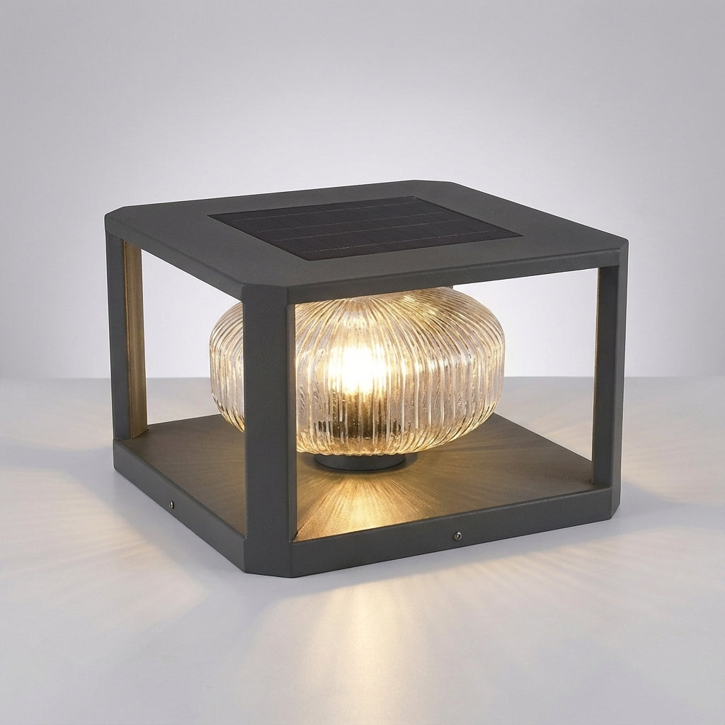 Modern Cube Post Light - Solaraeon