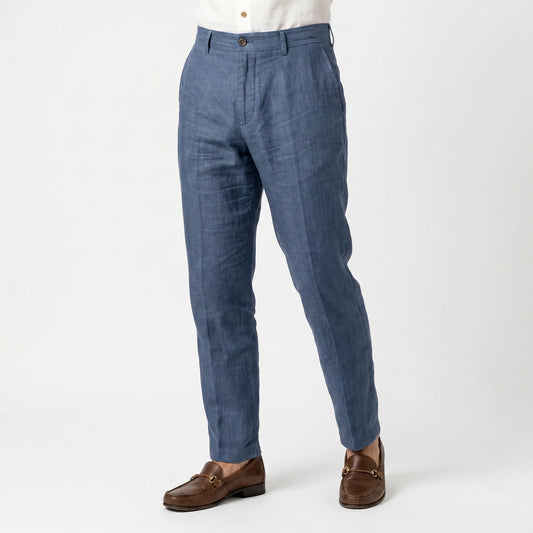 Office Wear Linen Blend Trousers - Sheldon