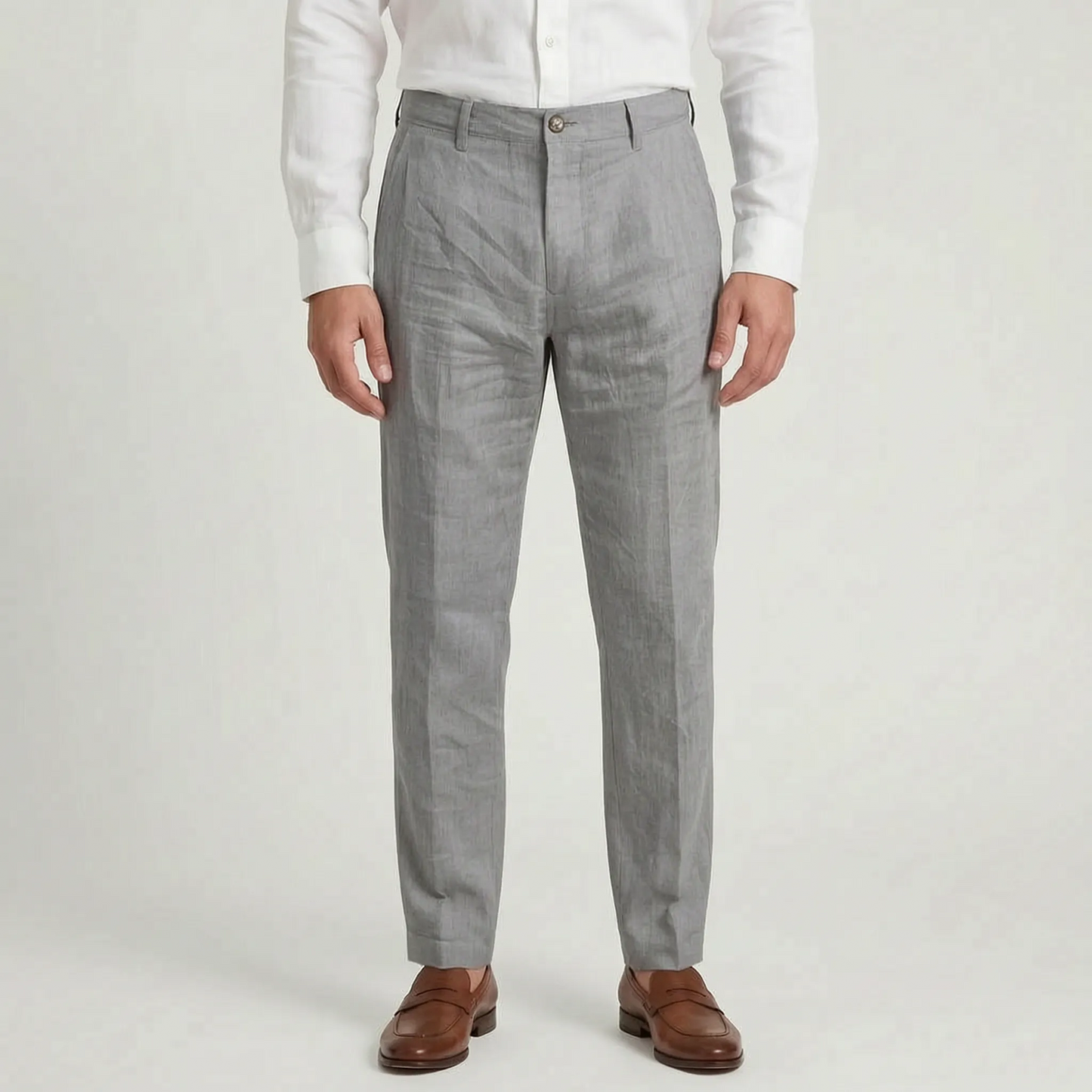 Office Wear Linen Blend Trousers - Sheldon