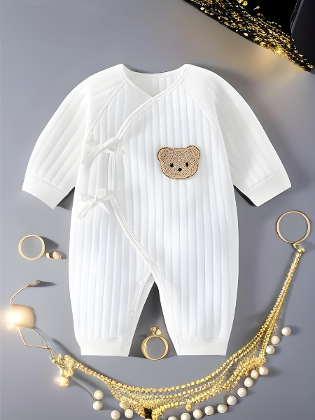 Zacht romperset voor baby met berenmotief – unisex body met lange mouwen