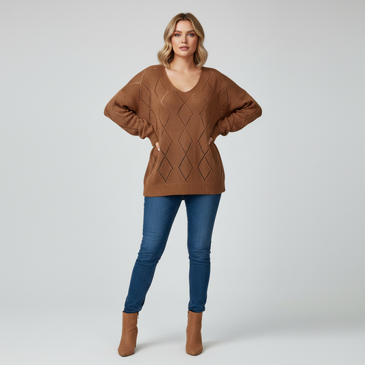Oversized Damenstrickpullover - Viktoria