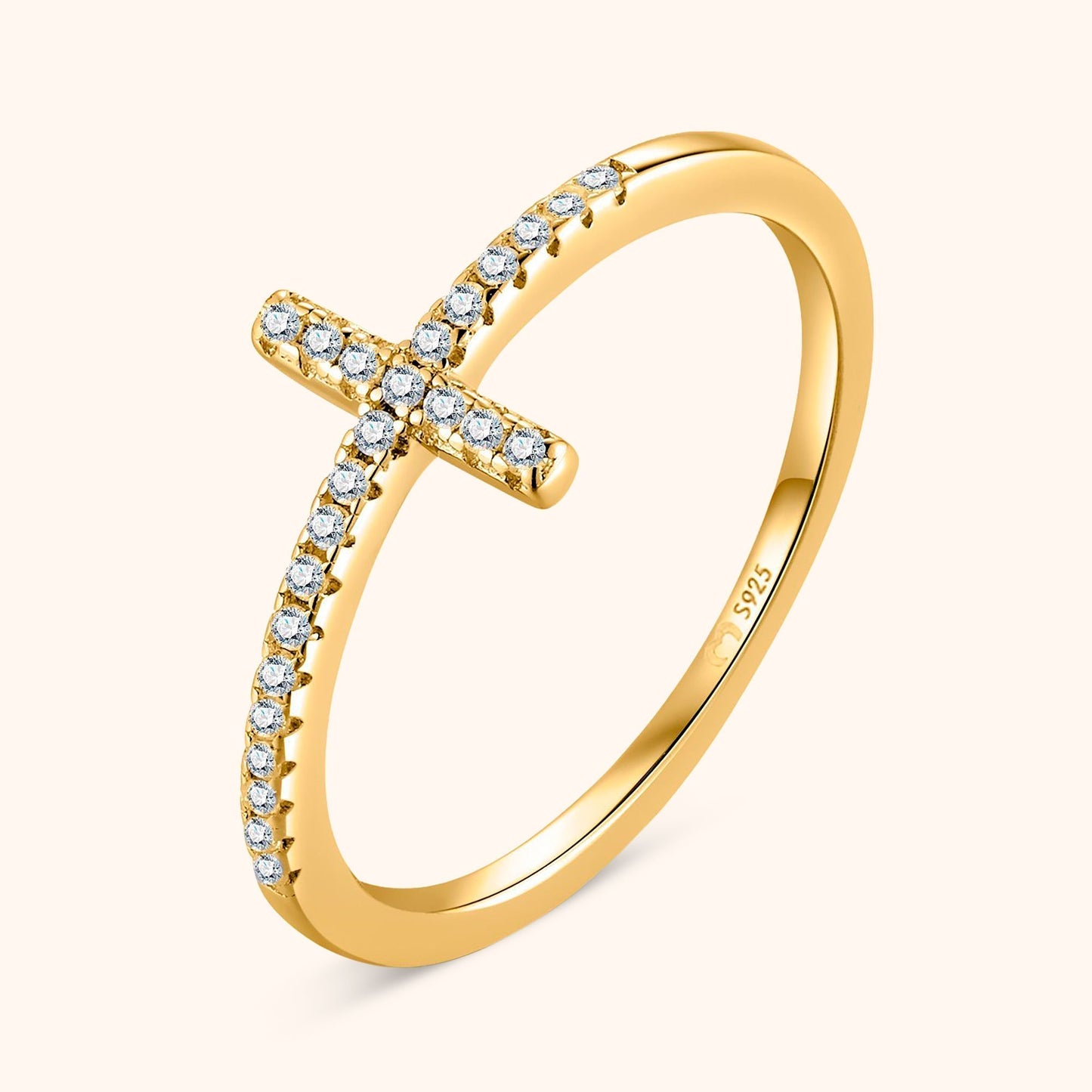 Stijlvolle Ring met Zirkonia Kruis - Faith