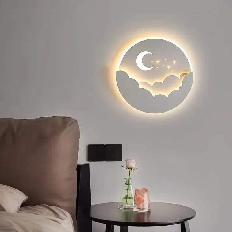 Round Moon And Stars Wall Light - Skylume
