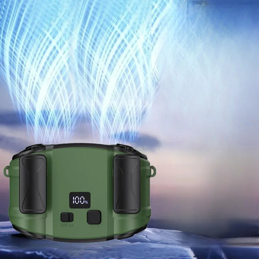 Buiten dubbele luchtuitlaat taille- & nekventilator met dubbele ventilatie – WindMate