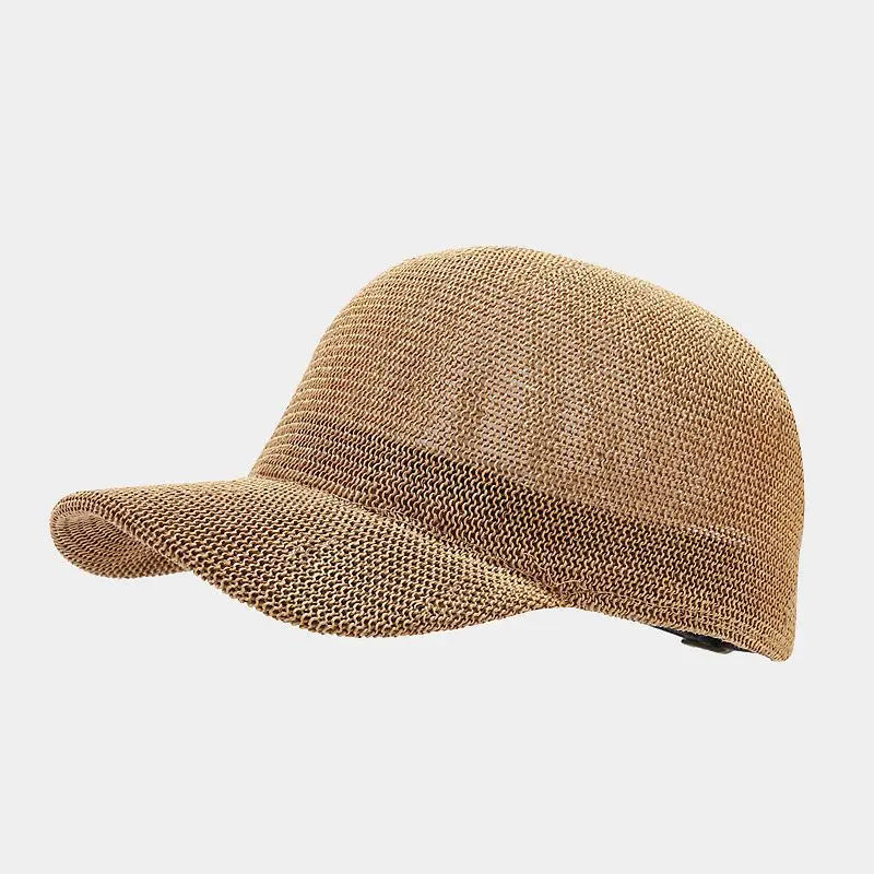 Trendy gevlochten pet met brede rand - SunWeave Style