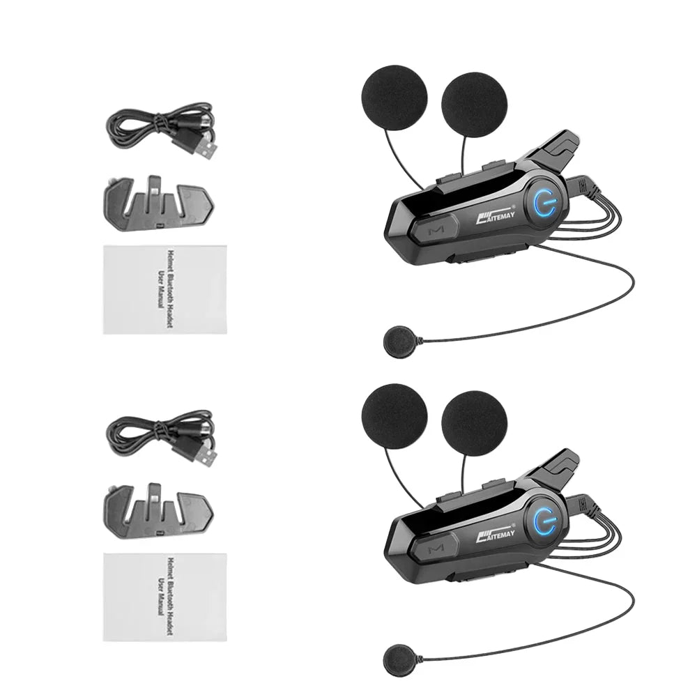 Bluetooth Motorhelm Intercom Headset met 1000m Bereik & IPX6 Waterdicht – RoadComm