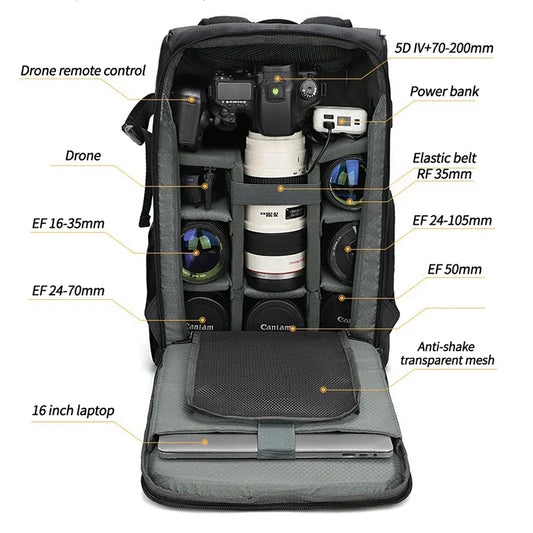 Waterdichte Camera Schoudertas – Arven – (Grote Capaciteit)