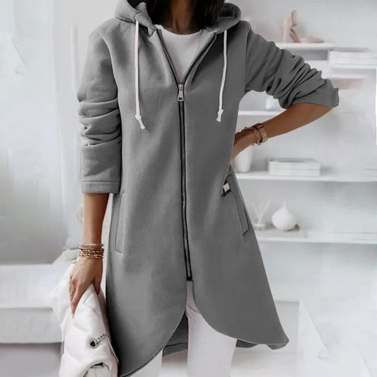 Dames Hoodie Vest met Rits en Capuchon – Shaly