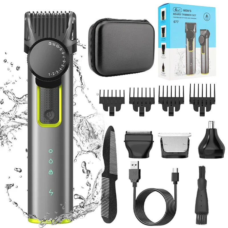 Baardtrimmer & draadloze haartrimmerset – HydroTrim