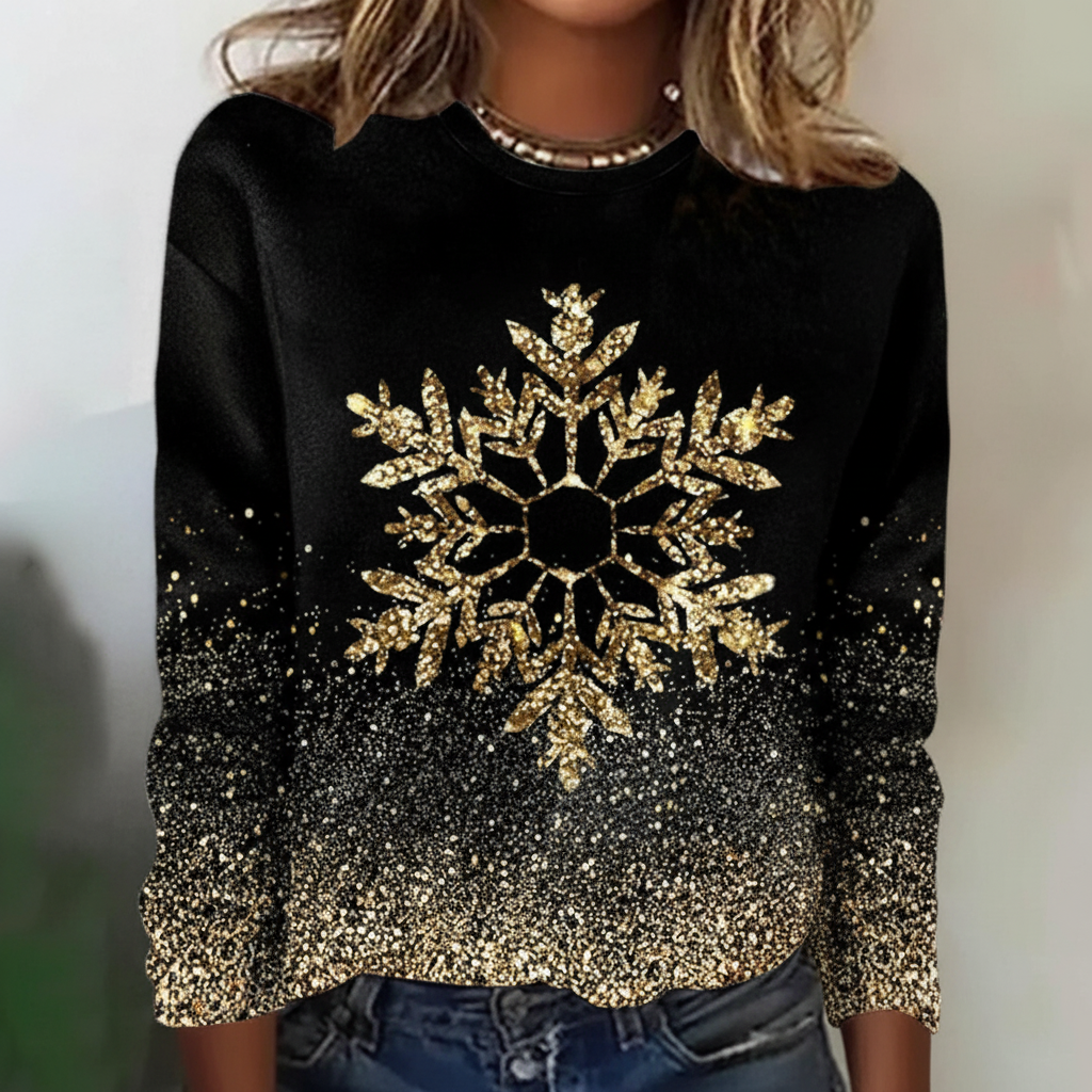 Schwarzer Pullover Mit Motiv - Rebecca