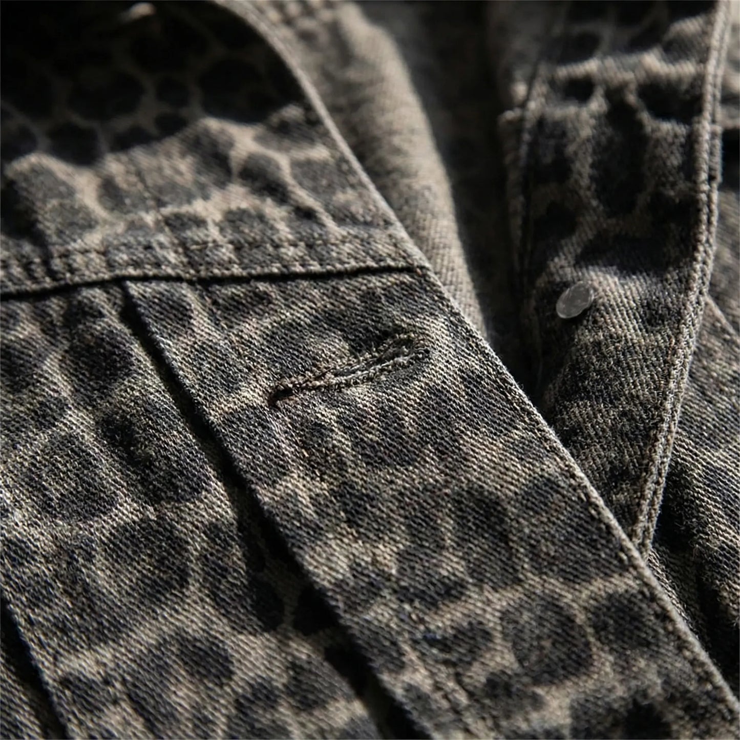 Short Leopard Print Casual Jacket - Flora