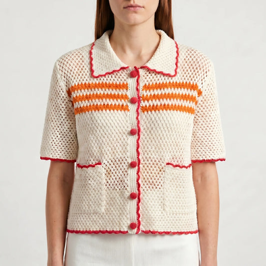 Short Sleeve Knitted Cardigan - Penny